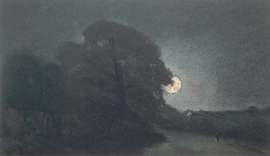 The edge of a heath by moonlight